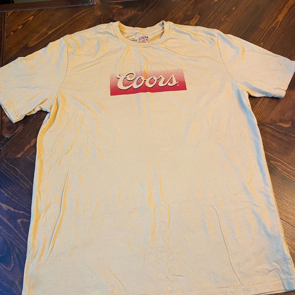 Brixton Cream Short-Sleeve Tee with Red Coors Logo
